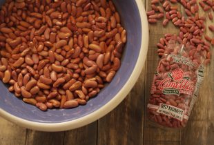 soaking red beans in a dutch oven