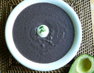 a bowl of radical black bean soup