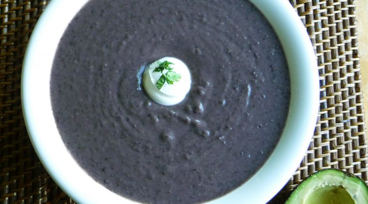 a bowl of radical black bean soup