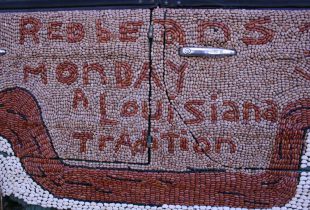 a bean mural on the side of a car Red Beans and Rice on Mondays