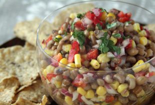 a close up of a bowl of Field Pea Salsa
