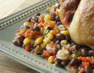 a plate of crowder peas succotash