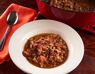 a plate of Slow Cooker Spicy Blackeye Peas