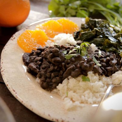 a plate of brazilian frejoada