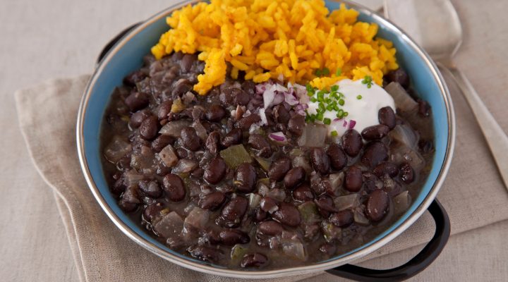 a bowl of cuban black beans