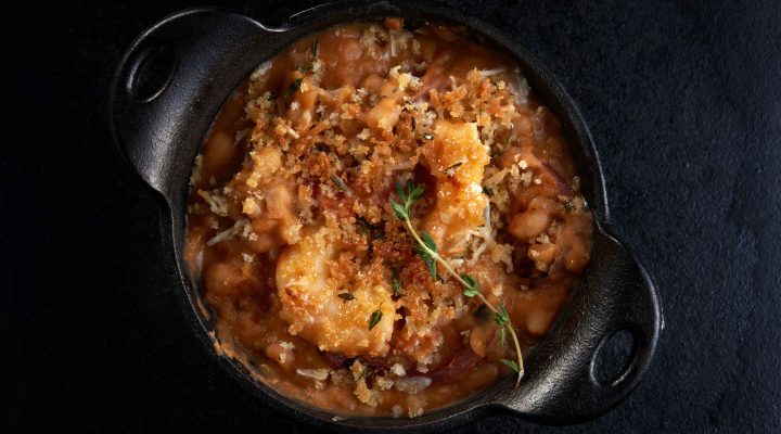 Camellias Shrimp Andouille and White Bean Cassoulet