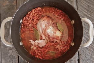 Hambone and Red Beans in Pot