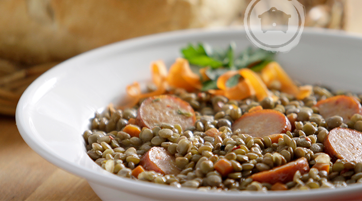 Slow Cooker Spicy Lentil and Sausage Soup