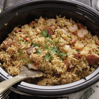 Camellia Jambalaya Dinner Mix made in a slow cooker