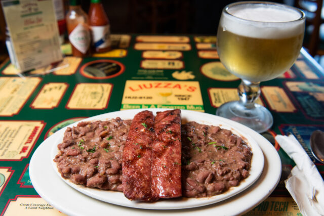 Liuzza’s on Bienville - Plate of red beans with sausage