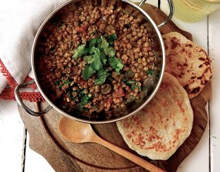 Easy Vegan Coconut Curry Lentils in a pot