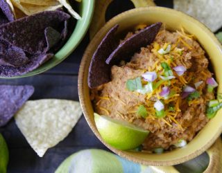 a bowl of refried beans