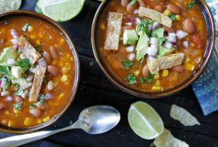 2 bowls of chipotle pinto bean soup