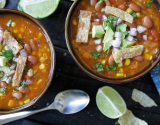 2 bowls of chipotle pinto bean soup