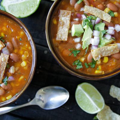 2 bowls of chipotle pinto bean soup