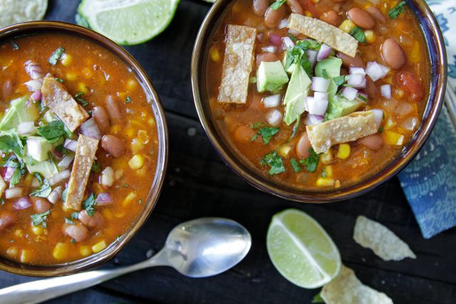 2 bowls of chipotle pinto bean soup