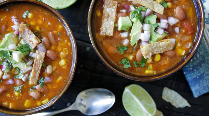 2 bowls of chipotle pinto bean soup