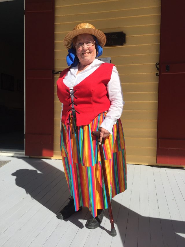 Model in Canary Islands Dress