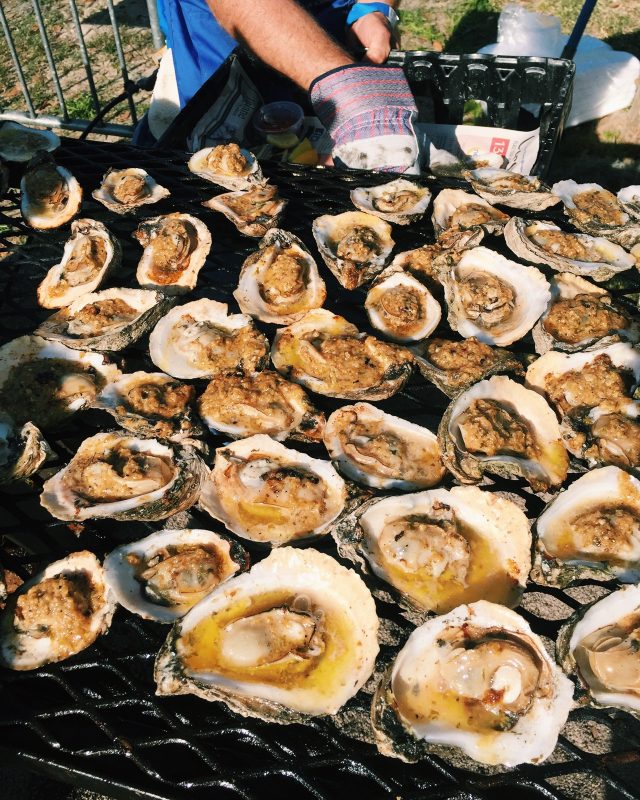 Charbroiled oysters are served at Los Isleños Heritage and Cultural Society’s 43rd annual Fiesta in St. Bernard on March 9-10. (Photo by Marie de Grado)