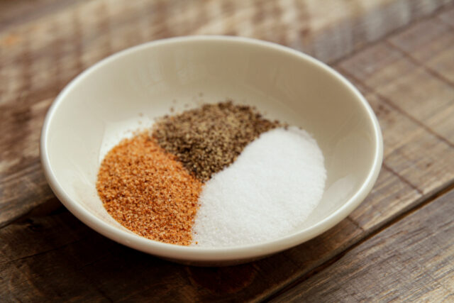 Powder seasonings in a small bowl