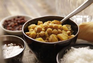 Caribbean-Style Chickpea Curry in a bowl