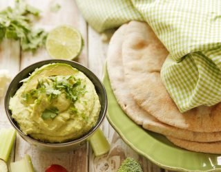 Avocado Cilantro Hummus recipe from Camellia