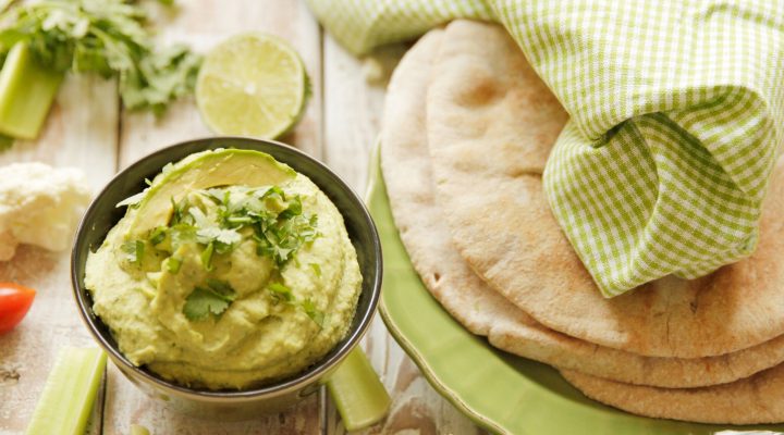 Avocado Cilantro Hummus recipe from Camellia