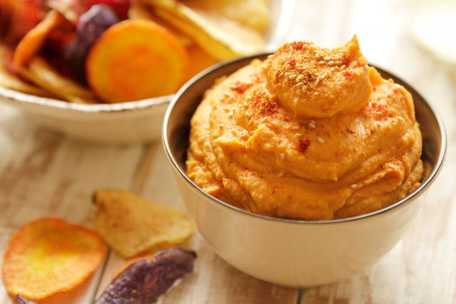 Spicy Sweet Potato Hummus recipe from Camellia