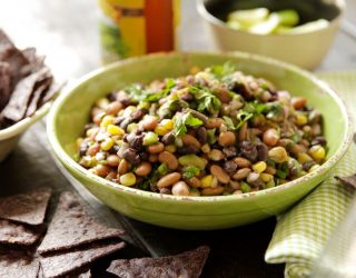 a bowl of fresh 2 bean salsa