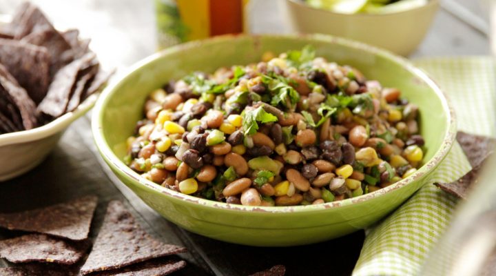 a bowl of fresh 2 bean salsa