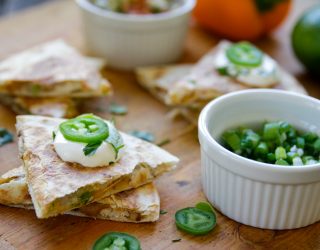 bean qusedilla being prepped to go in a school lunch box