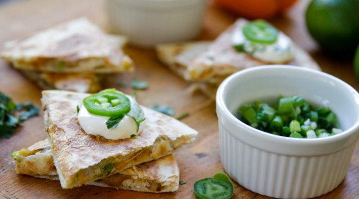 bean qusedilla being prepped to go in a school lunch box