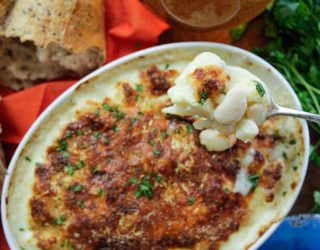 a top down view of a holiday side dish