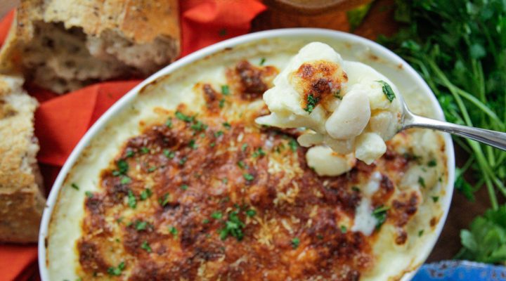 a top down view of a holiday side dish