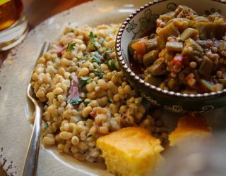 Lil' Auntie's Lady Cream Peas with Smothered Okra and Cornbread