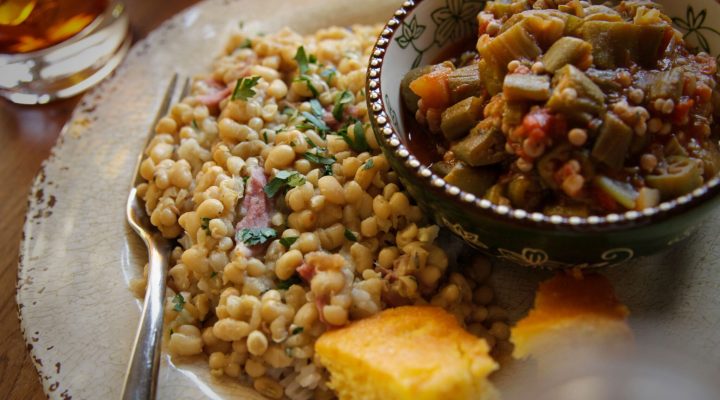 Lil' Auntie's Lady Cream Peas with Smothered Okra and Cornbread