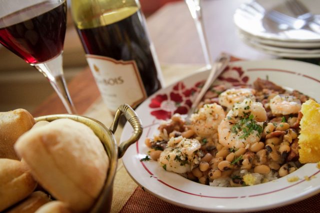 Garlicky Shrimp and Blackeye Peas