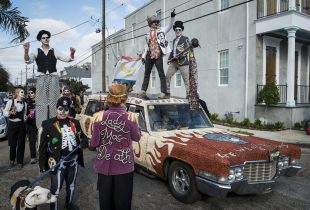 Krewe of Red Beans and Dead Beans parades on Lundi Gras March 3, 2019 in New Orleans.