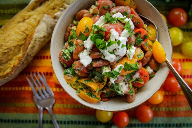 Red Bean & Goat Cheese Mediterranean Salad