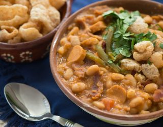 a bowl of frijoles charros (mexican cowboy beans)