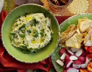 a bowl of white bean hummus