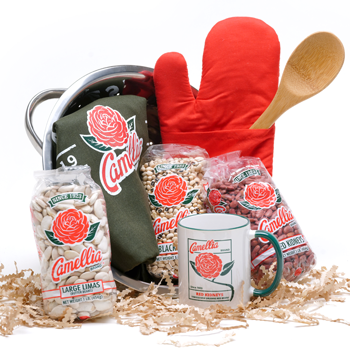 best seller beans gift basket with assorted beans and camellia branded gifts