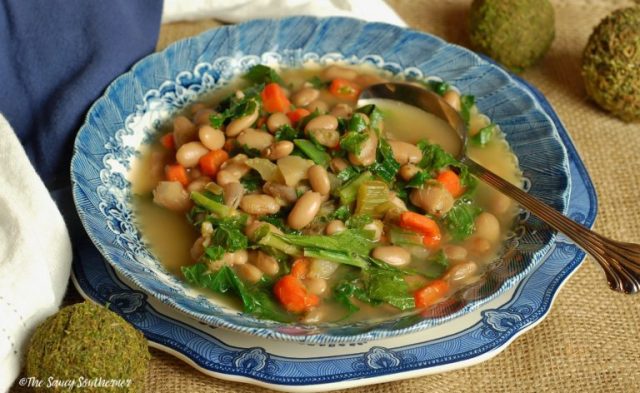 Creole Pinto Beans & Greens Soup