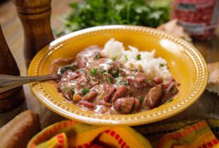 a bowl of red beans and rice