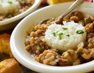 2 plates of new orleans style white beans