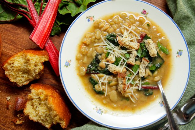 Instant Pot Lima Beans & Greens Soup