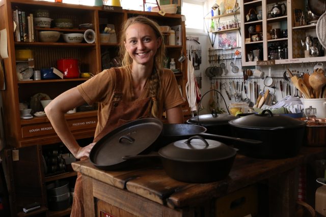 Betsy Lindell owns SEASONED, a vintage cookware shop in New Orleans with her cast iron pots