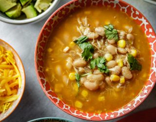 a bowl of Instant pot chili soup