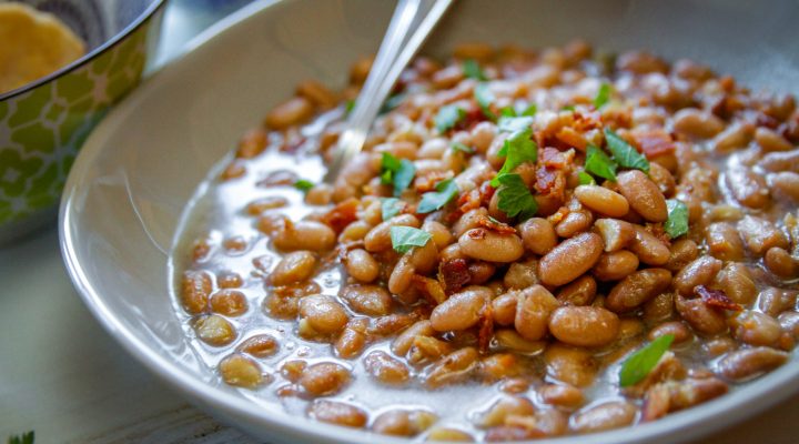 a bowl of soup beans