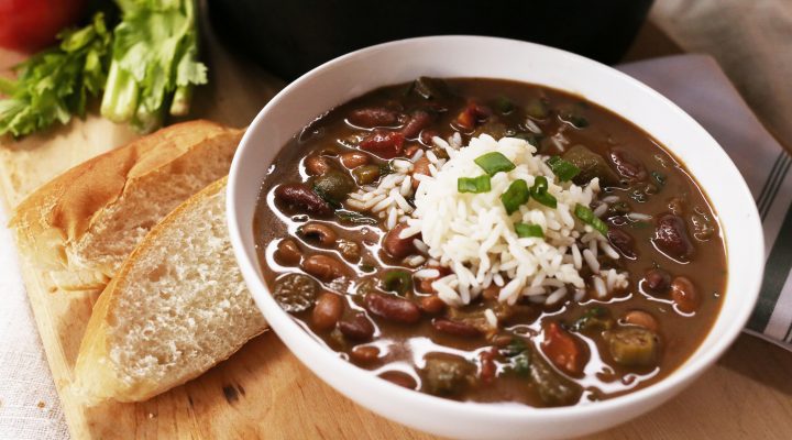 a bowl of Hearty Louisiana-Style Vegan Gumbo